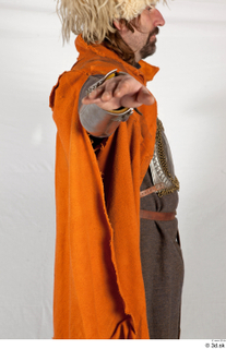  Photos Medieval Knight in cloth armor 2 Knight Medieval clothing gambeson orange cloak upper body 0008.jpg